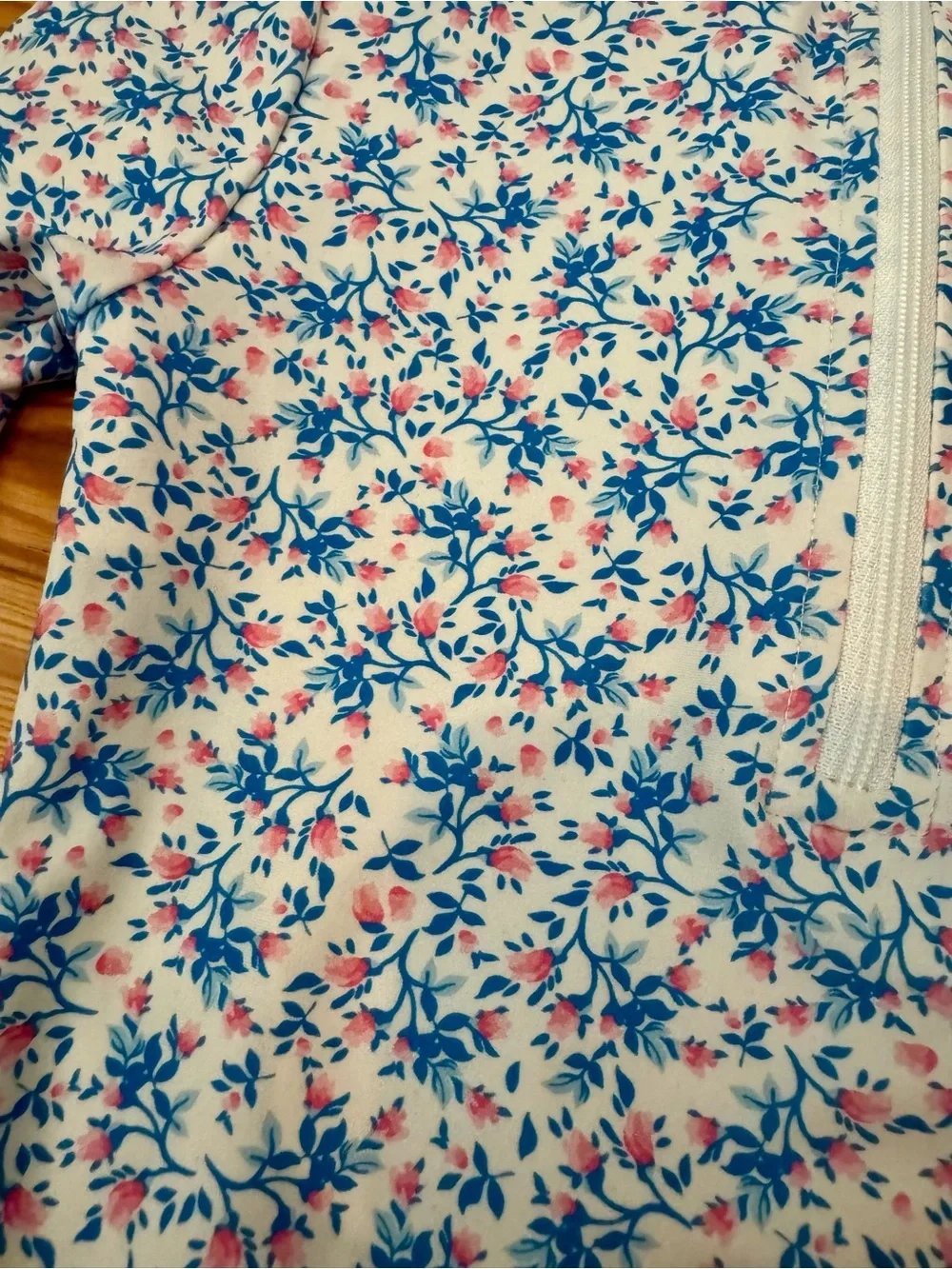 Ruffle Butts Floral Long Sleeve One-Piece Swimsuit White, Blue & Pink 3T EUC